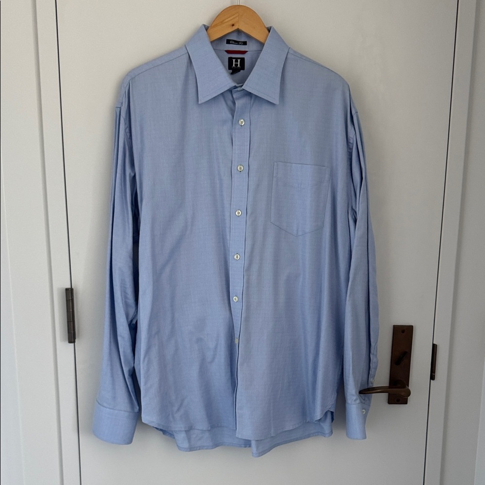 Vintage H Hilfiger Classic Light Blue Men's Shirt